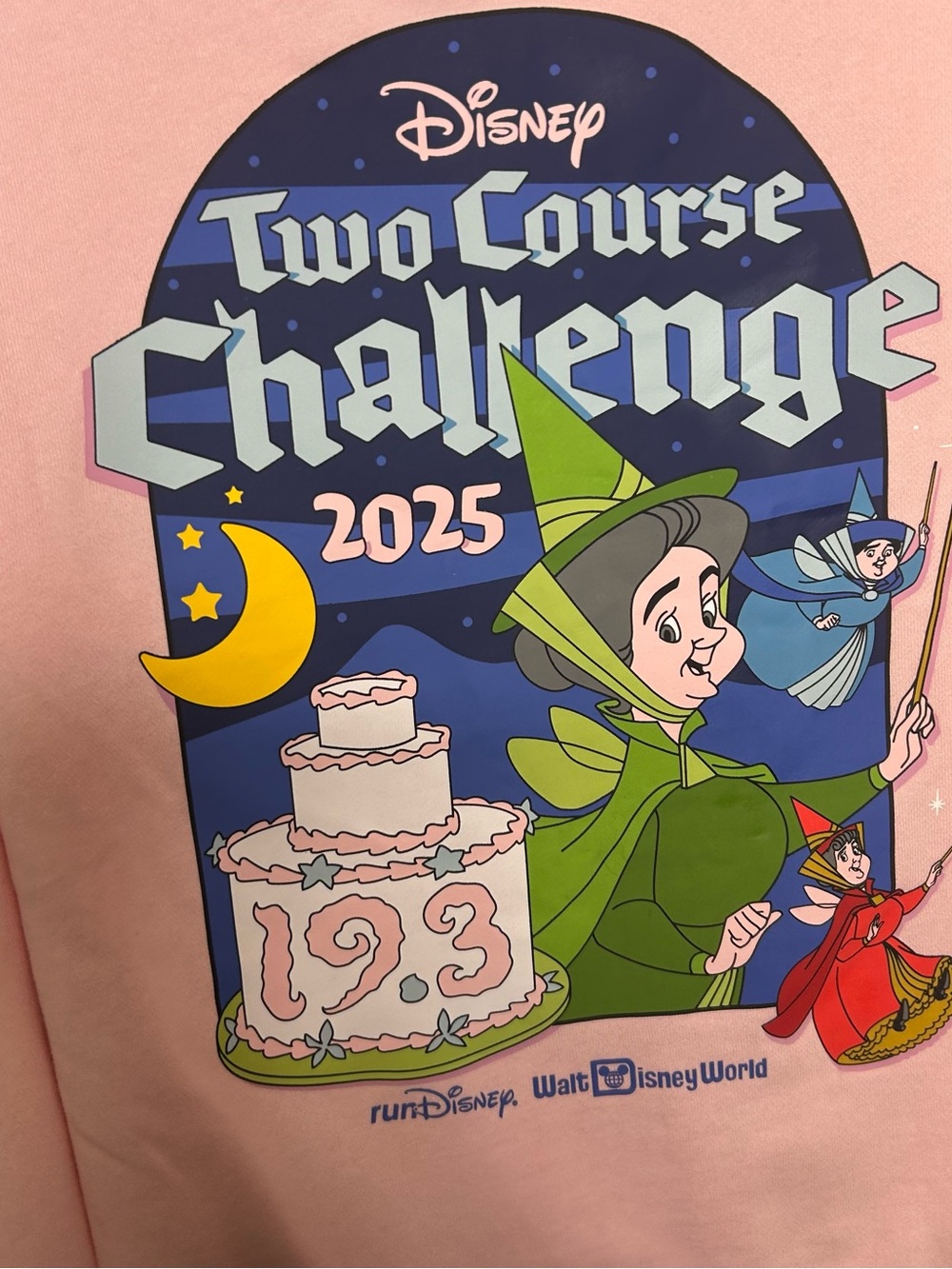 Disney runDisney Two Course Challenge 2025 Pink Zip Hoodie Size M - Picture 3 of 7